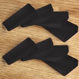 ZZJMCH 6-Pack Black Shims for Leveling Furniture & Toilet - Trimmable Hard Plastic Wedges with Non-Slip Texture, Table Stabilizers & Wobble Wedges Rubber Type Levelers for Door, Table