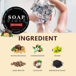 kumamart Black Soap Gray Hair Coverage Soap, Black Hair Shampoo Bar for Hair Darkening and Stronger, Grey Hair Reverse Bar Restore Healthy Hair Color