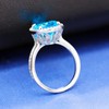 Pretty Oval Cut Big Blue Cubic Zirconia Wedding Promise Solitaire