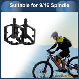 INFINAUTO Fahrradpedal, 9/16" Spindel Aluminiumlegierung Fahrradpedal Schwarz für Straßen-, Mountain-, BMX- und MTB-Fahrrad