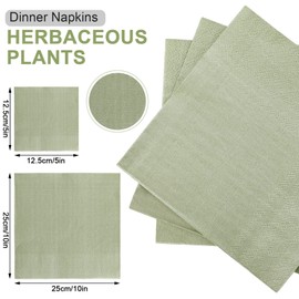 Spakon 100 Pieces 2 Ply Cocktail Napkin Disposable Soft Napkins for Dinner Wedding Party Baby Shower Birthday Bridal Anniversary Reception, 5 x 5 In(Green)