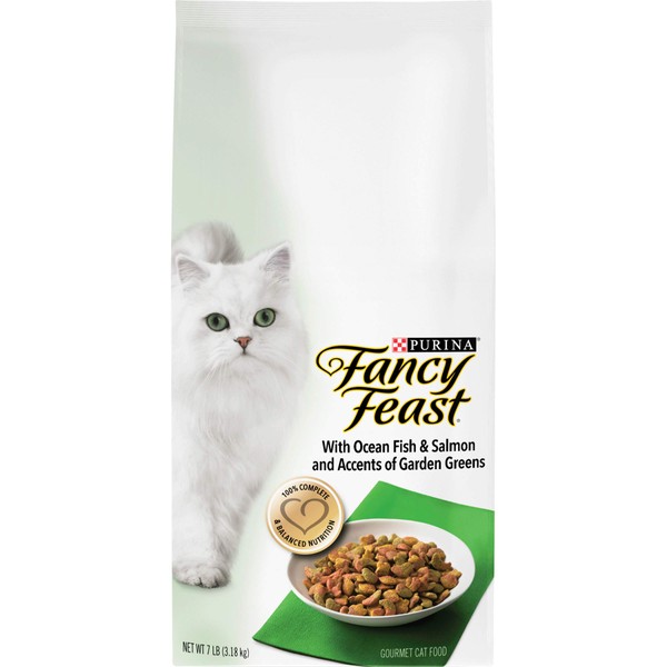 Purina Fancy Feast Dry Cat Food, With Ocean Fish & Salmon - 7 lb. Bag