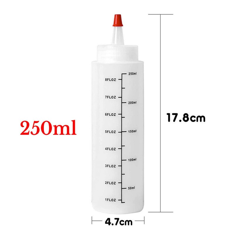 6pcs 250/450ML Sauce Bottle Squeeze Crafts Bottle Condiment Dispenser (250ml