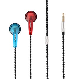 FAAEAL Earphone Snow-Lotus 1.0 in Ear Earphones,64 Ohm Clear Detailed Balanced Sound Flat Head Earbuds,3.5mm Wired HiFi Music Headset,in-Ear Earphone (Red&Blue)