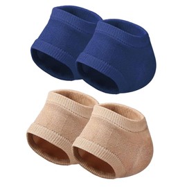 Outanaya 2pairs Breathable Heel Socks Moisturizing Gel Heel Protectors Elastic Foot Care Socks for Dry Cracked Feet Comfortable Cushioning Skin Tone