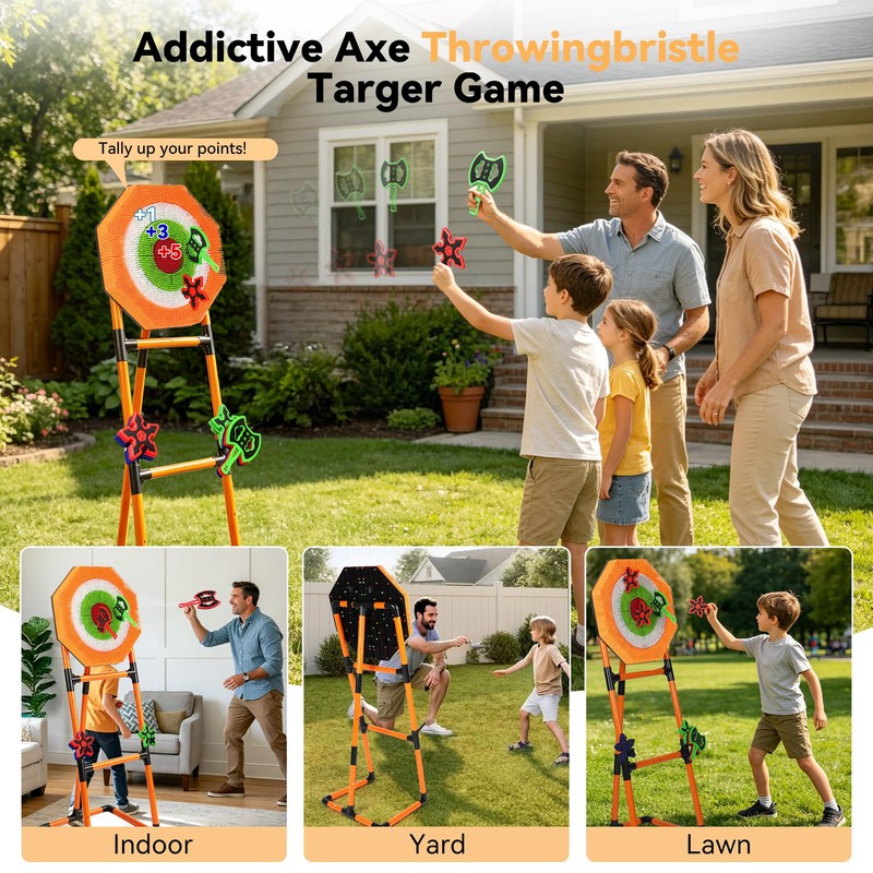 Axe Throwing Game for Backyard with 6 Axes & 6