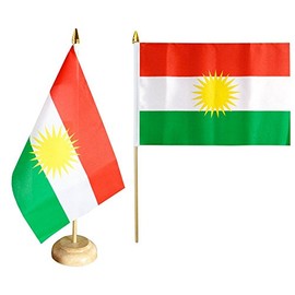 Flaggenfritze Kurdistan Table Flag + Free Sticker