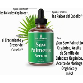 Hair Thickness Maximizer Serum De Palmetto Sierra Para El Crecimiento Y Espesamiento Del Cabello - Con Aceites De Romero, Menta, Semillas De Calabaza. Tratamiento Vegano Hidratante Y Fortalecedor