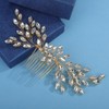 Wekicici Crystal Bride Wedding Hair Comb Gold Rhinestone Headpiece Wedding