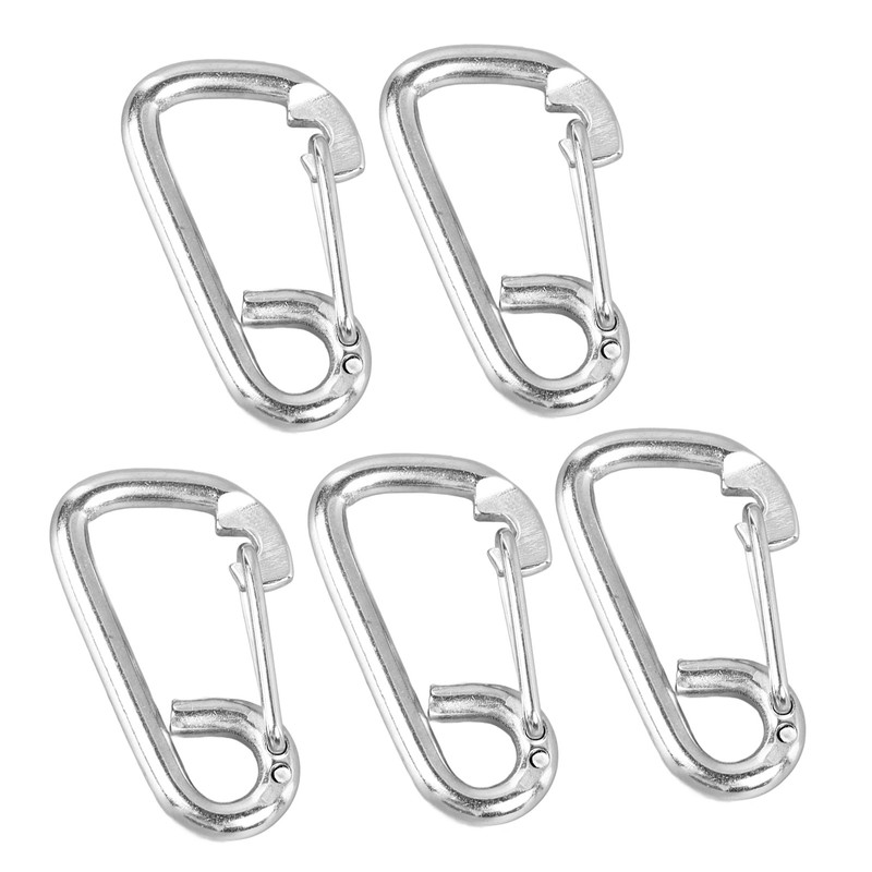 5 Pcs Spring Hook 316 Stainless Steel Carabiner Clip Heavy