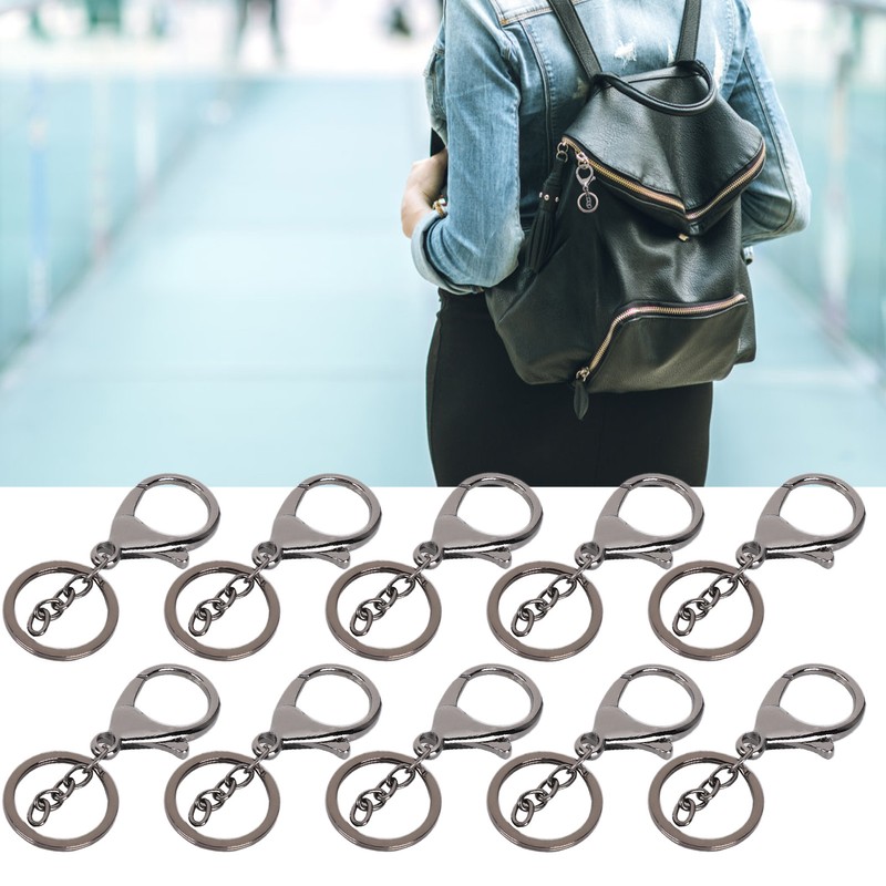 10Pcs Key Chain Plating Non Fading Simple Keychain Bag Buckle