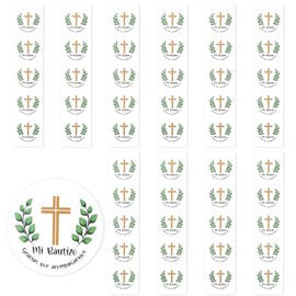 50 Pcs Mi Bautizo Stickers for Baptism Party Favors,Gracias Por Acompañarnos Tags for Spanish Baptism Decor,Mi Bautizo Sign Decoracion para Recuerdos de Bautizo Niña Niño