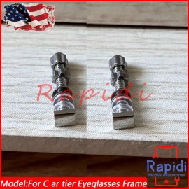Unbranded 2PC Square Screw Bolt Replace for C ar tier Eyeglasses Frame Silver Size Small