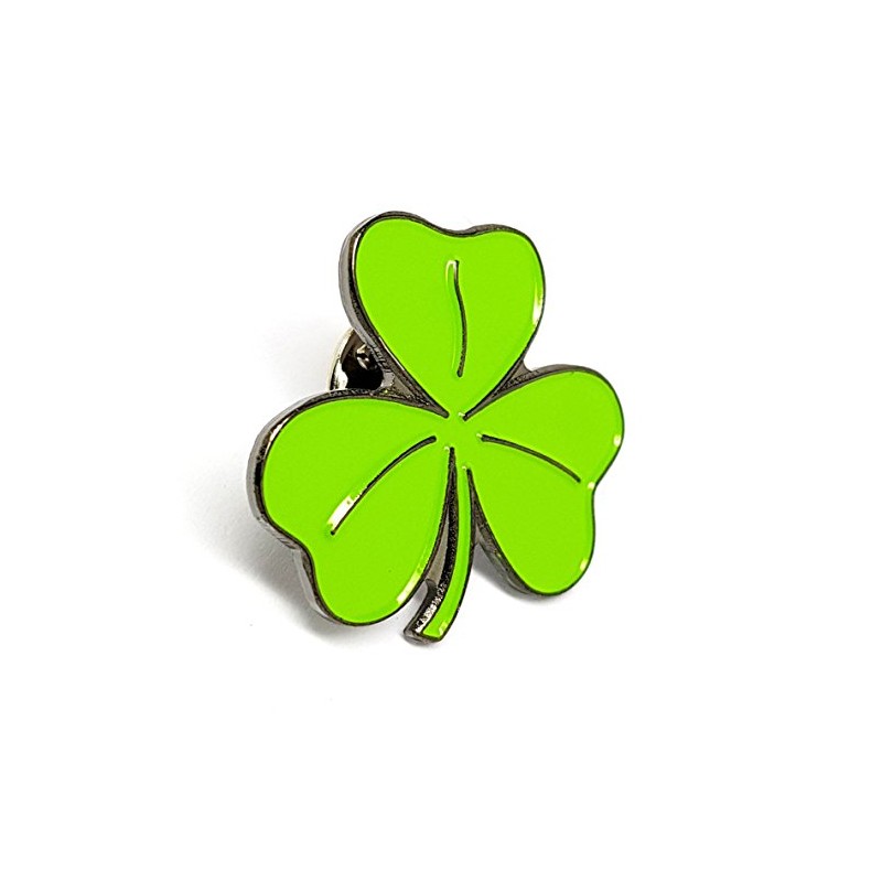 Mainly Metal Green Enamel Pin Badge Brooch Lucky Irish Shamrock