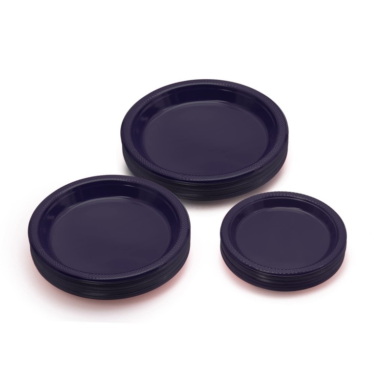 Exquisite Deep Purple Plastic Plates 50 Count I 9 Inch