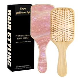Cainor Women's Hair Brush, SleekBun Brush to Release Hair Glue, Suitable for All Hairstyles, Fntistatic High-Quality Sticker Plate, Natural Wood and Bamboo Brush, Massage Scalp