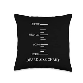 Beard Beard Size Chart Length Whiskers Beards Throw Pillow