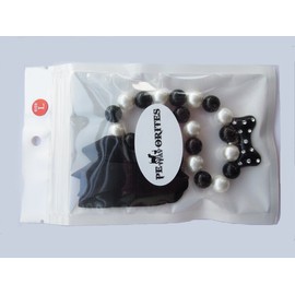 PETFAVORITES Fancy Diamond Dog Necklace Jewelry with Bling Pearls Rhinestones Bone Charm for Pets Cats Small Dogs Girl Teacup Chihuahua Yorkie Clothes Costume Outfits (Black, 12-Inch)