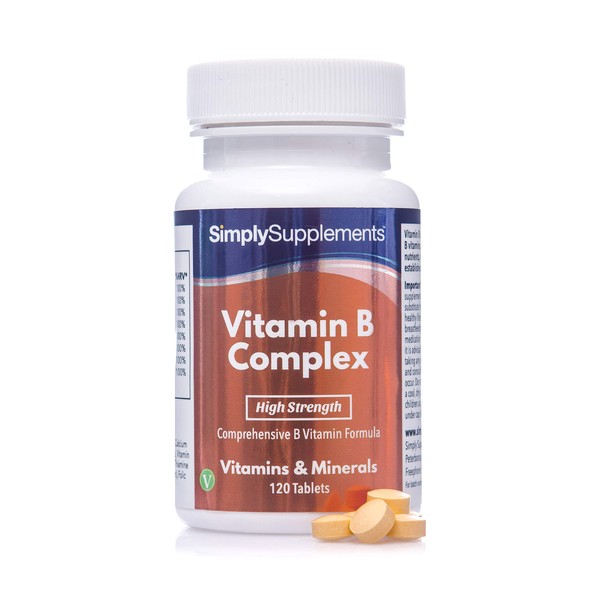 Vitamin B Complex Tablets | Contains All 8 Essential B Vitamins | 120 Tablets | Manufactured in The UK