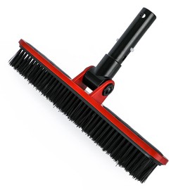 vSwim Durable Pool Brush Head for Inground Pools Pool Scrub Brush for Pool Cleaning Swimming Pool Brush for Cleaning Pool Walls Reinforced Pool Cleaning Brush for Cleaning Pools, Red Brush, Plastic
