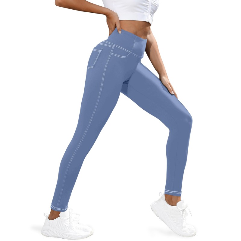 VOOVEEYA Curvy Womens Leggings, High Waisted Yoga Pants with Back