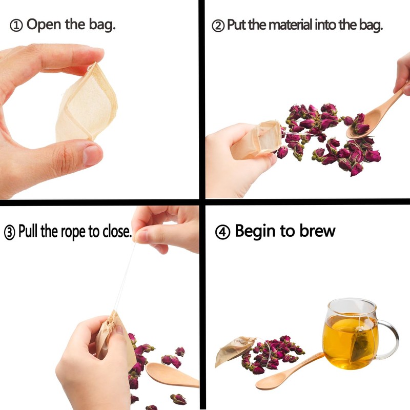 Eketirry 100pcs Tea Filter Bags for Loose Tea, Mini Empty