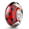 MATERIA Glass Beads Pendant Red 'Beetle's Murano Glass Bead 925