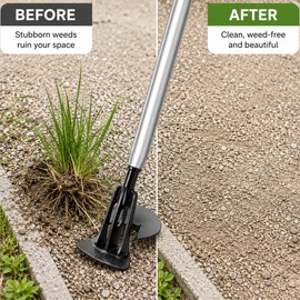 Manual Root Puller Tool for Garden & Farm Use – Long Handle 4-Tooth Weed Remover for Soil, Stumps & Plant Roots