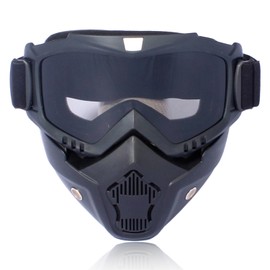 Airara Full Face Mask Goggles, Removable, Protection, Waterproof, UV Protection, Motorcycle, Motocross Touring, Clear