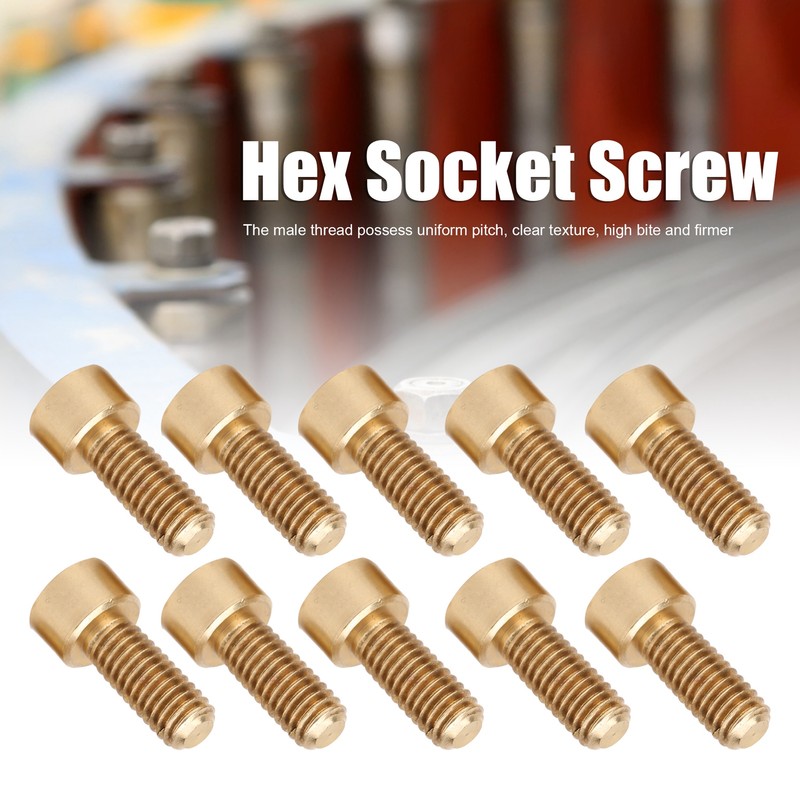 50Pcs Cap Hex Socket Screw Copper Fastener Hardware Tools Industrial
