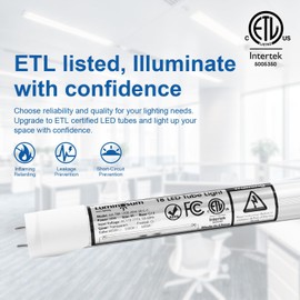 LUMINOSUM T8/T10/T12 4 Foot LED Light Tube 20W 48 inch, 40W Equivalent, Daylight 5000K, Frosted Cover, Dual-end Powered, Ballast Bypass Retrofit, ETL Listed, 16-Pack