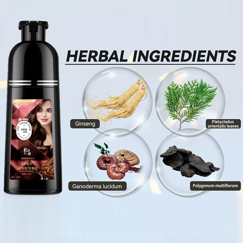 Natural Brown Hair Colour Shampoo 400 ml, Chestnut Brown, Instant