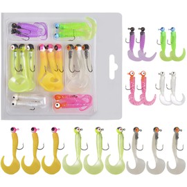 Worm Set Jig Head Worm Soft Lure Aging Mebaling Grab Worm Light Game Beginners 17pcs