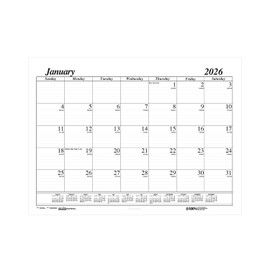 House of Doolittle 2026 Monthly 22" x 17" Desk Pad Calendar Refill, Black/White (126-26)