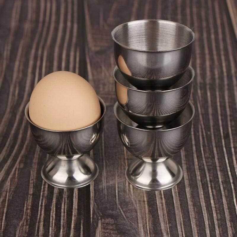 PIQIUQIU Set of 4 Egg Cup Holder Stainless Steel Egg