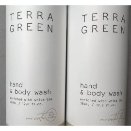 Terra Green 2 Bottles Terra Green HAND & BODY WASH Enriched With White Tea 12.8oz - Wyndham