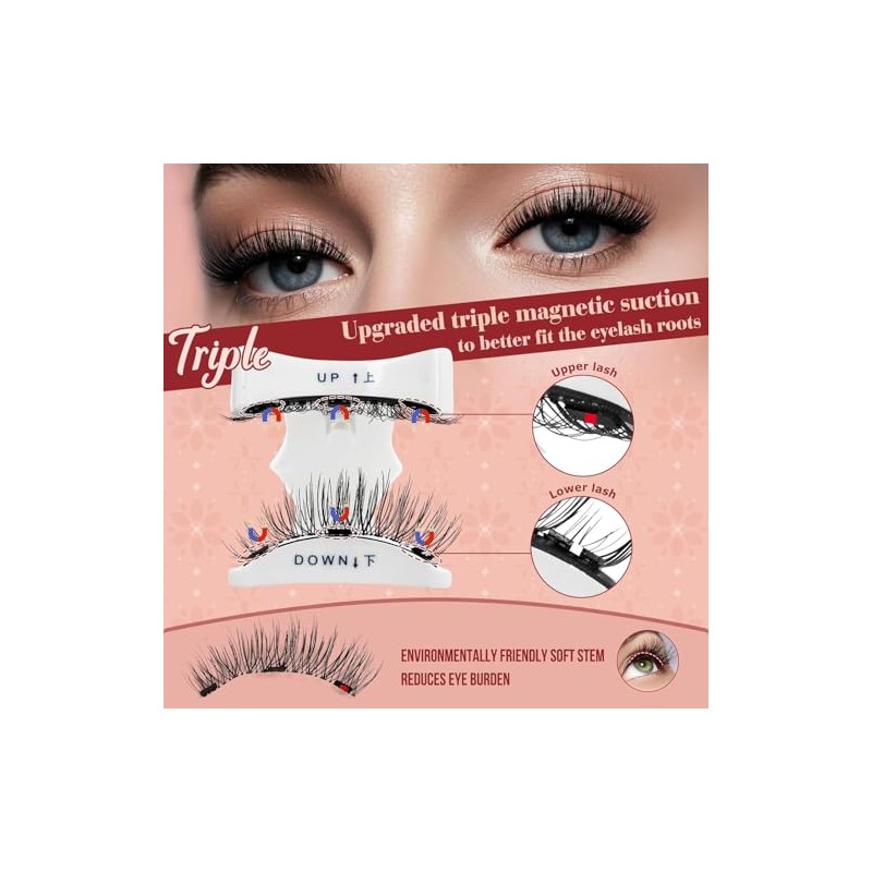 Pestañas Magnéticas Reutilizables con applicatore | Aspecto natural, no necesitan