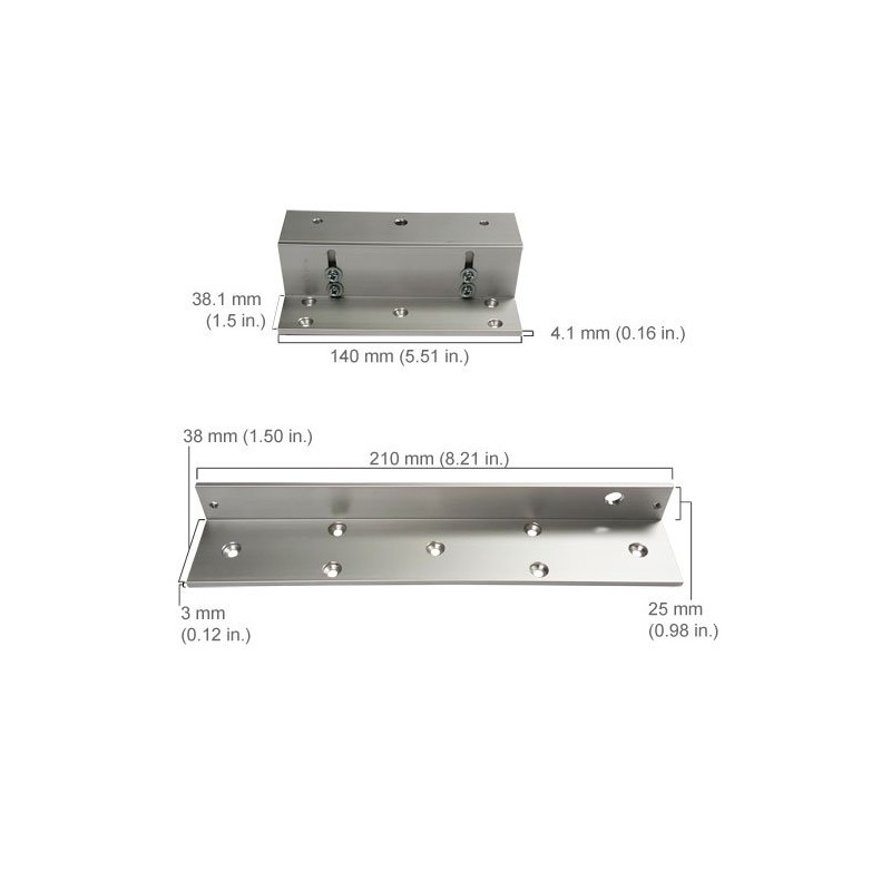 Visionis LZ300 L and Z Bracket 300lbs Electromagnetic Lock for