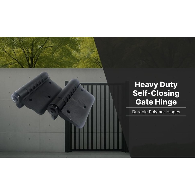 Kiavetta Aluminum Self‑Closing Gate Hinge – Heavy‑Duty Nylon/Polymer, Adjustable Tension,