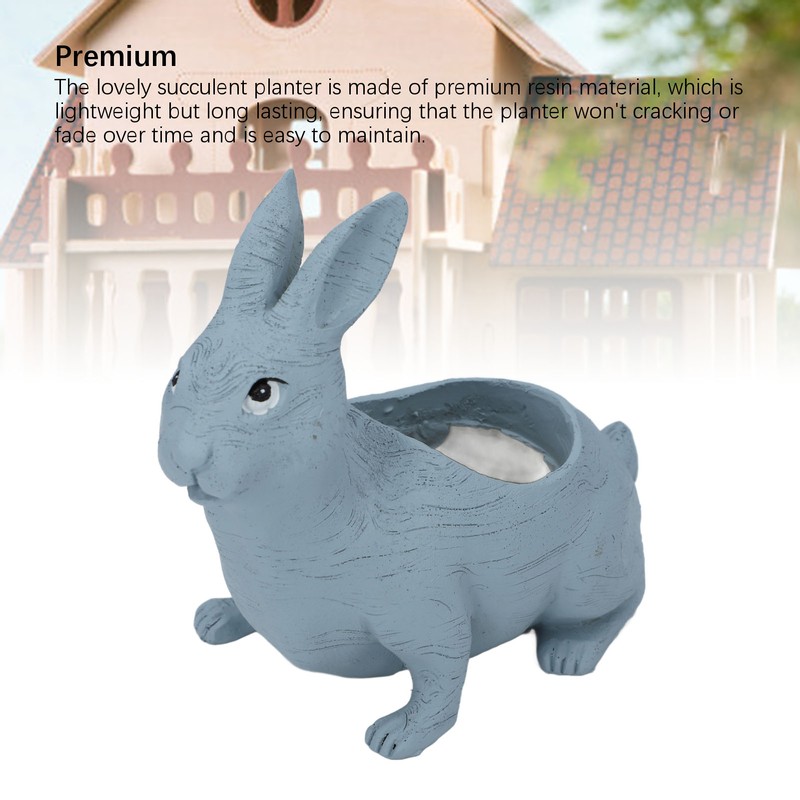 Rabbit Planter Animal Shaped Cartoon Succulent Plant Pot Garden Decoration
