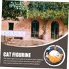 Outanaya Cat Figurine Kitten Lying in Tire Desktop Cat Ornament