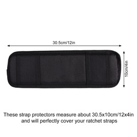 4stk Schutzhüllen für Ratschen-Spanngurte, 30,5x10cm Oxford Premium Universal-Ratschengurt-Schutzhüllen für Boote Anhänger Jetski Yachten (Schwarz)