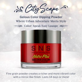 SNS Nail Dip Powder, Gelous Color Dipping Powder - Speak Easy Lounge (Wine/Maroon, Cream) - Long-Lasting Dip Nail Color Lasts 14 Days - Low-Odor & No UV Lamp Required - 1.5 OZ