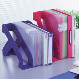 リヒトラブ ブックエンド ファイルスタンド A4 青 A3570-8