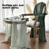 Artoid Mode Boho Sage Green Gauze Wedding Cheesecloth Table Runner,