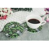 Vibiliyou Tropical Palm Leaves Beverage Coaster Exquisite Cute Sloths Ceramic