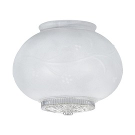 B&P Lamp® 5 Inch Hall White Glass Shade with Clear Bottom