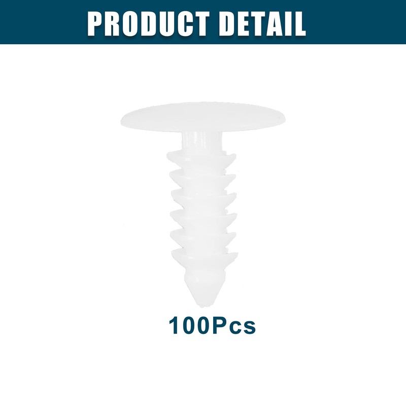 ACROPIX Universal 5mm Push Bumper Fastener Rivet Clips White -