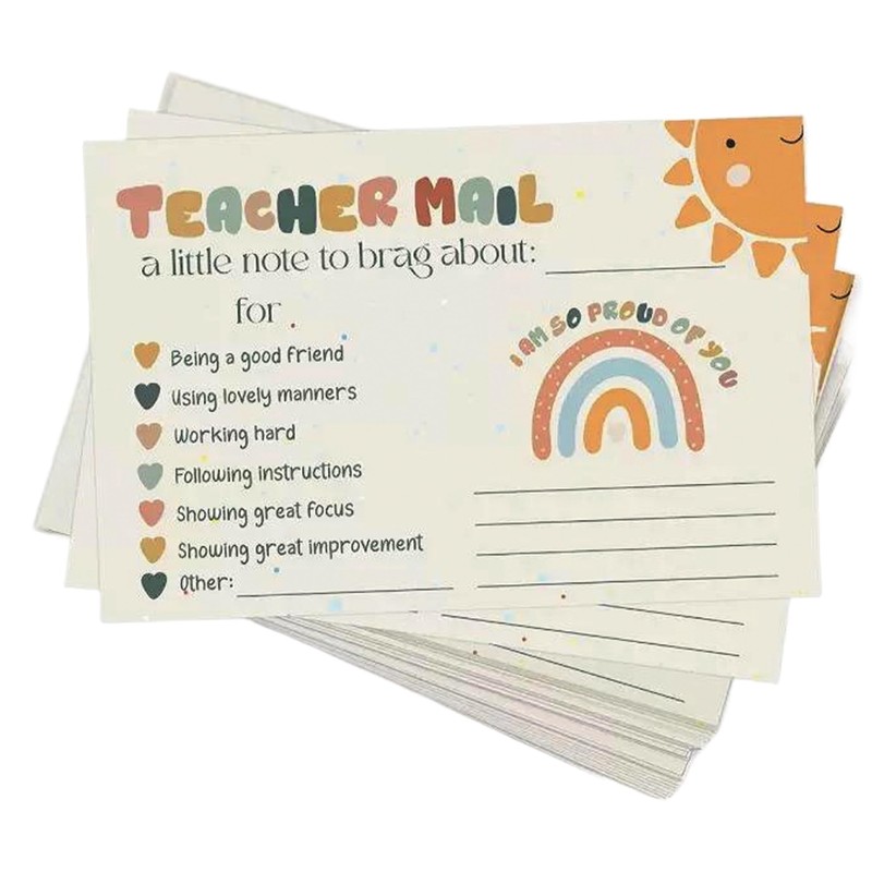 UMOKO Teacher Mail Notes for Parents, 50-Pack, 4x6 inches, Positive