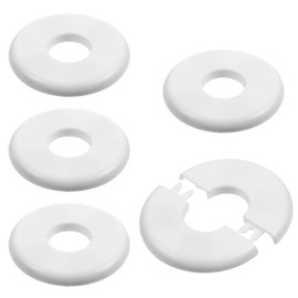 4Pcs Round Wall Split Flange Buckle Design Plumbing Cover Plates Self-Adhesive ABS Faucet Escutcheons for Kitchen, Bathroom, Balcony Pipes(Inner diameter 51mm)